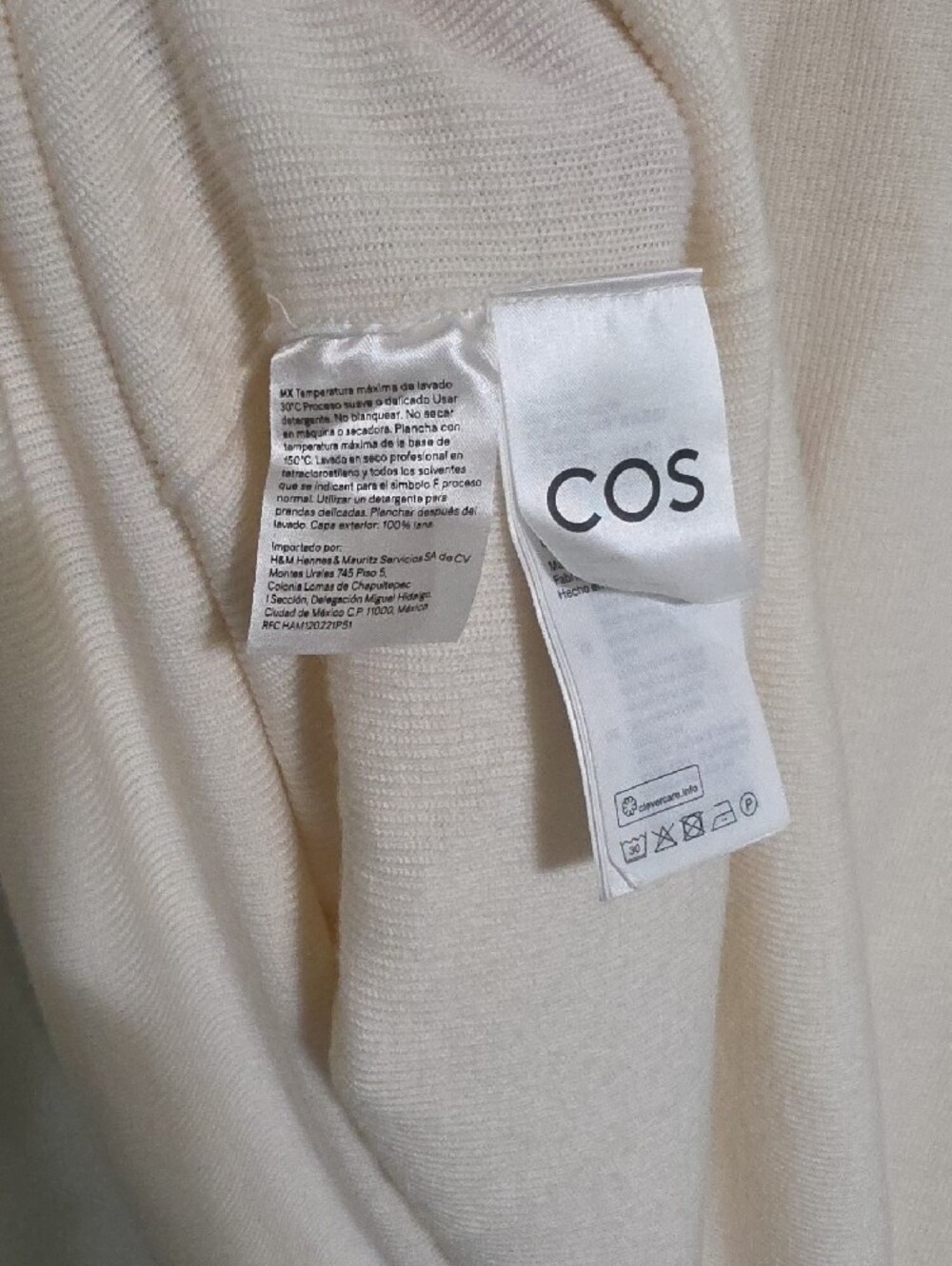 COS Cream Ribbed Knit Top - Picture 6 of 6